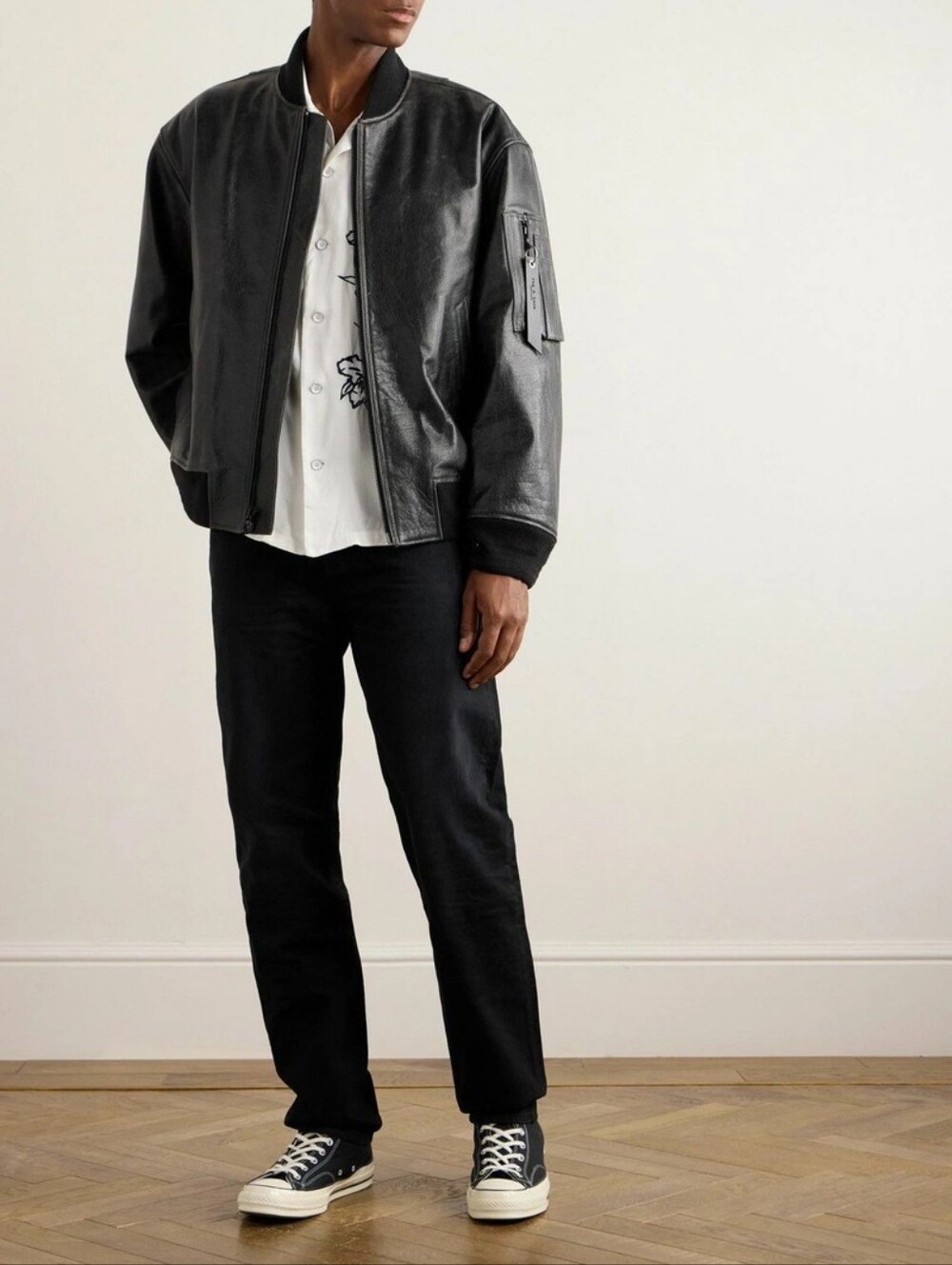 RAG & BONE Men's Manston Distressed Buffalo Leather Bomber Jacket NWT M.